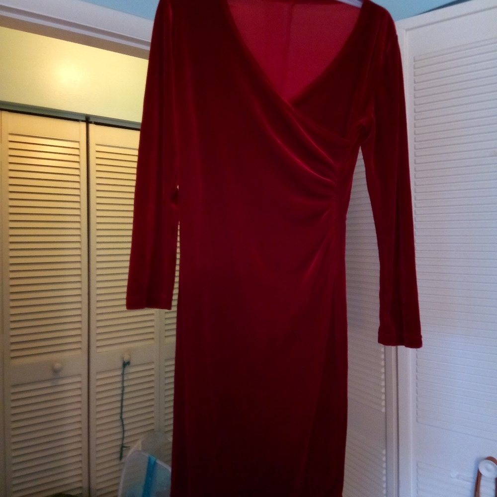 Red velvet dress